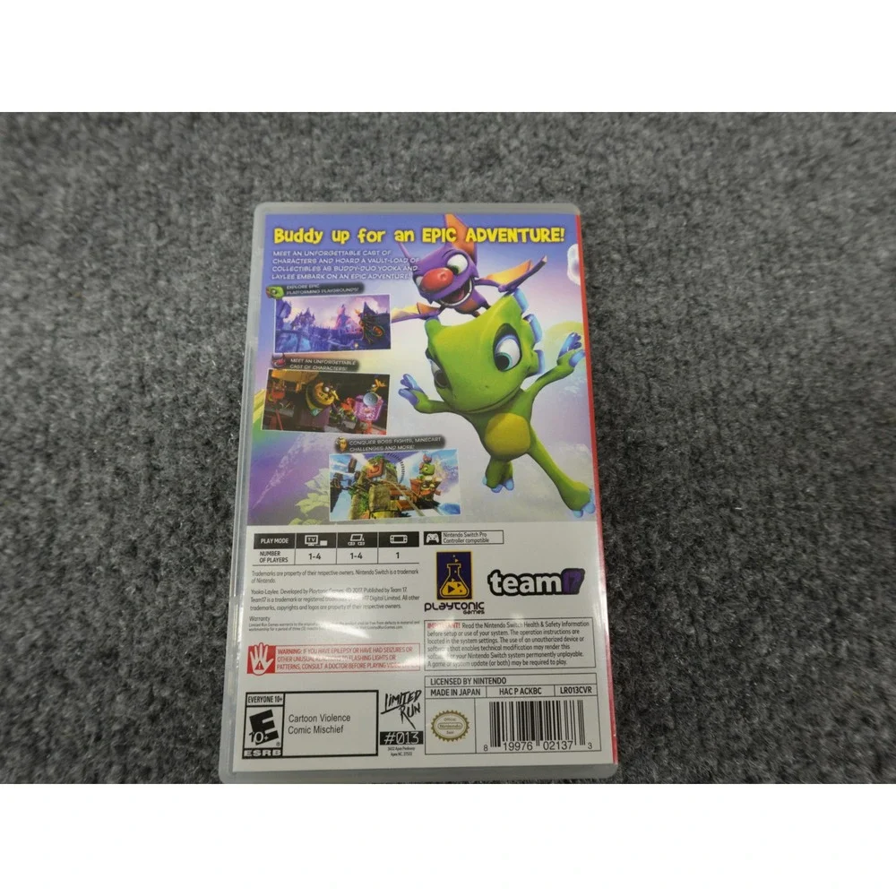 Yooka-Laylee Nintendo Switch Limited Run‎ Games LRG 013 Physical Edition CIB
